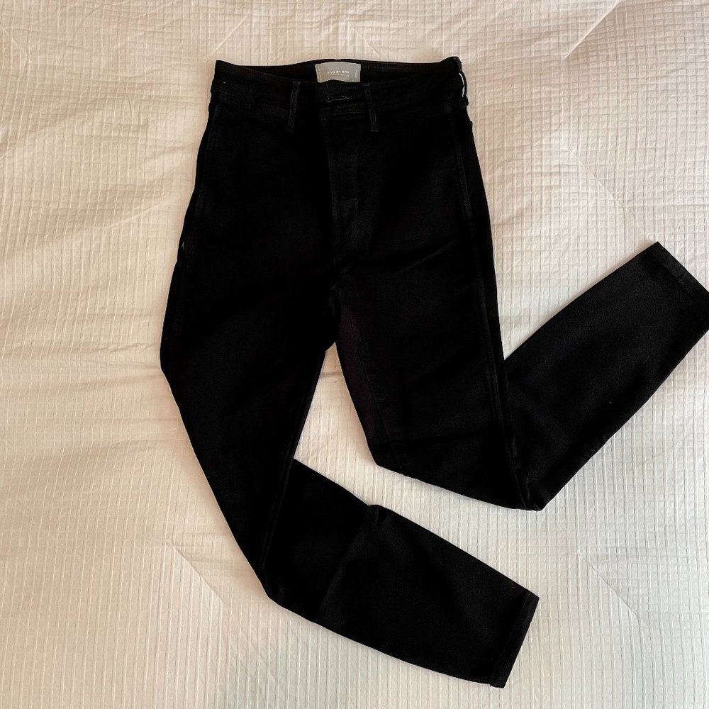 Everlane Way-High Clean Front Skinny Jean in black